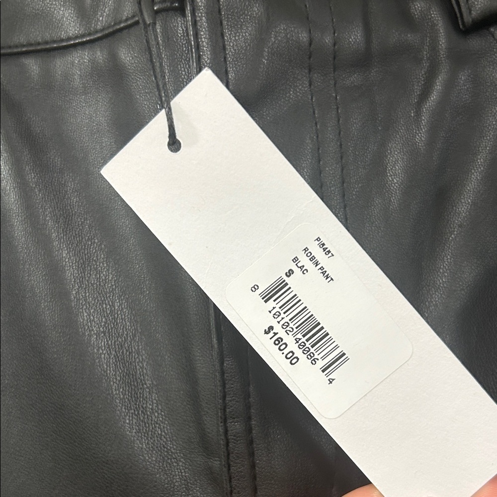 NWT- LBLC the Label Charcoal Faux Leather Pants - Picture 3 of 7